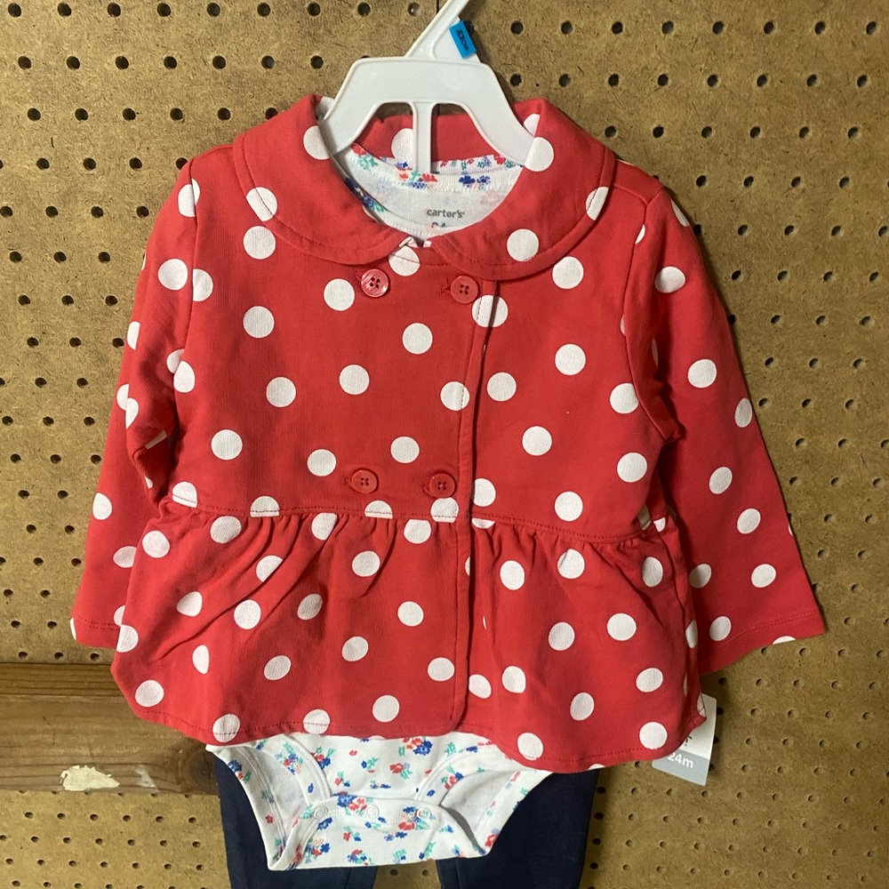 New Carter’s Baby Girl 3 Piece Outfit